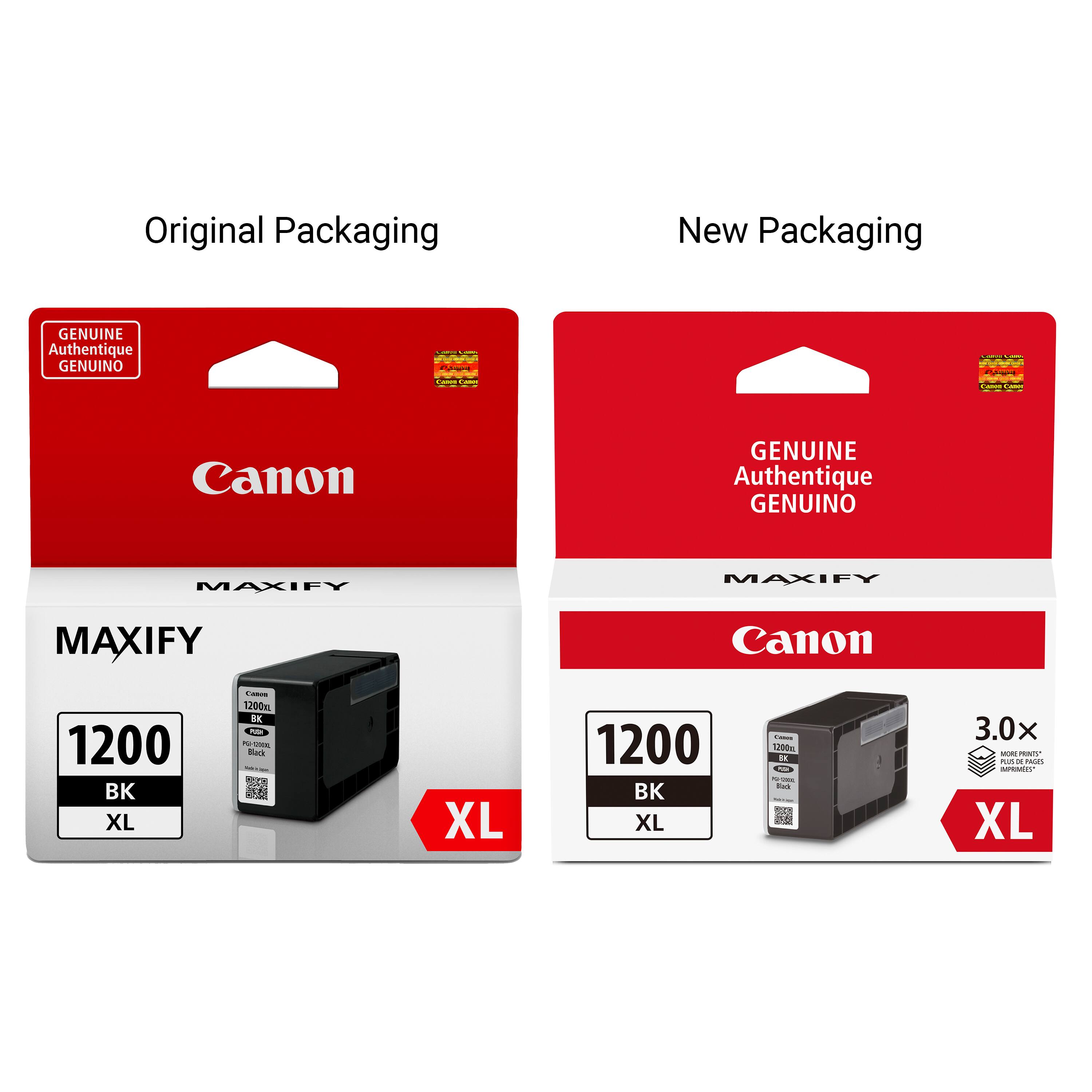 Original Packaging New Packaging GENUINE Authentique GENUINO Canon GENUINE Authentique GENUINO MAXIFY MAXIFY MAXIFY Canon 1200 BK XL Cs 1290m E - - N d XL 1200 BK XL 1 1200m da  -- - d 3.0x -O T  - PAE  XL