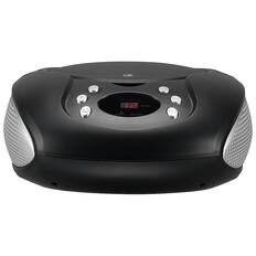 Front. GPX - Portable Boombox with CD Player and AM FM Radio - Black.