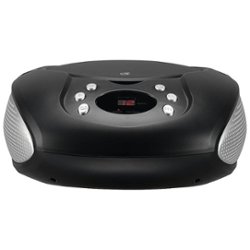 GPX - Portable Boombox with CD Player and AM FM Radio - Black - Front_Zoom