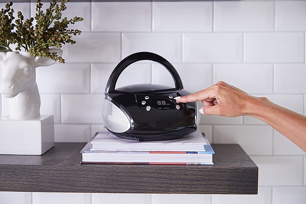 Alt View 11. GPX - Portable Boombox with CD Player and AM FM Radio - Black.