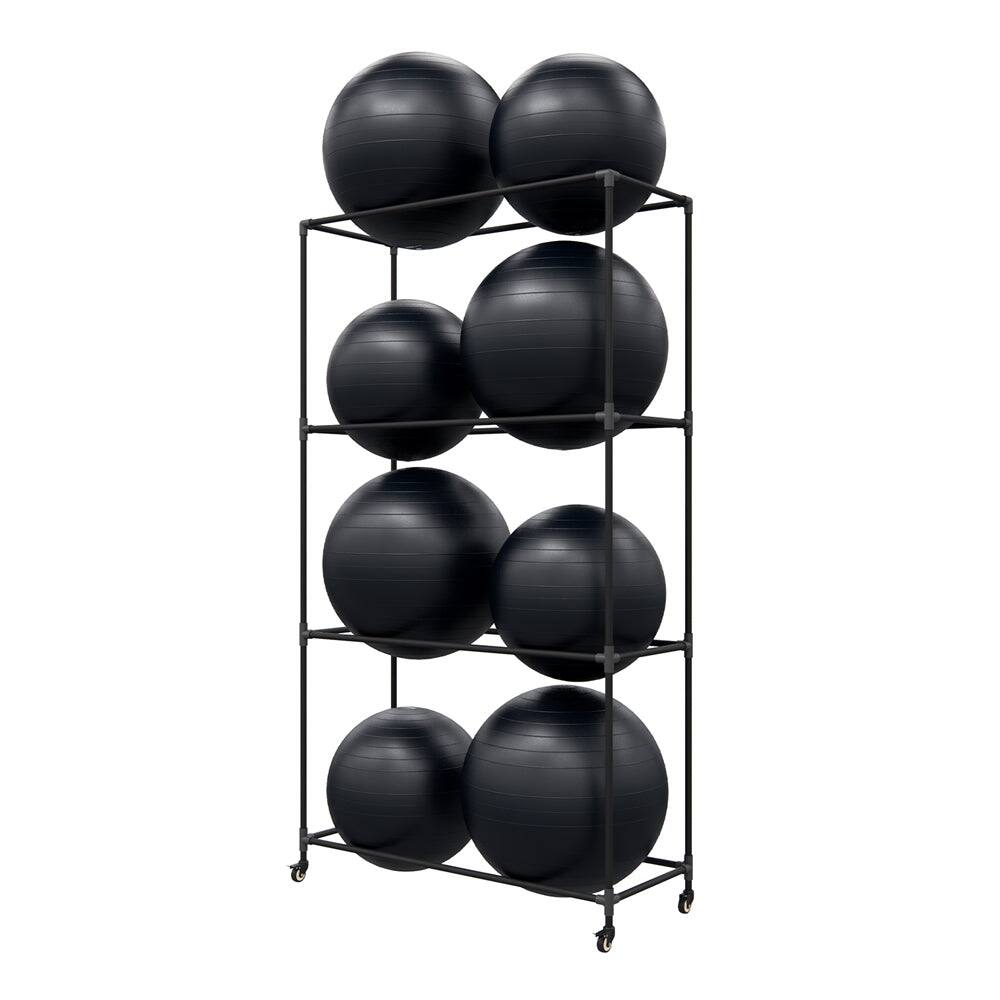 Alt View 3. Power Systems - Stability Ball Rack – Metal Freestanding Rack Holds Up to 8 Balls - Black.