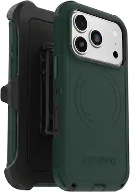 OtterBox - iPhone 18 Pro & iPhone 17 Pro (Only) - Defender Series Case - Holster Clip Included - Snaps on MagSafe - Roasted Cashew Mist (Green & Black)