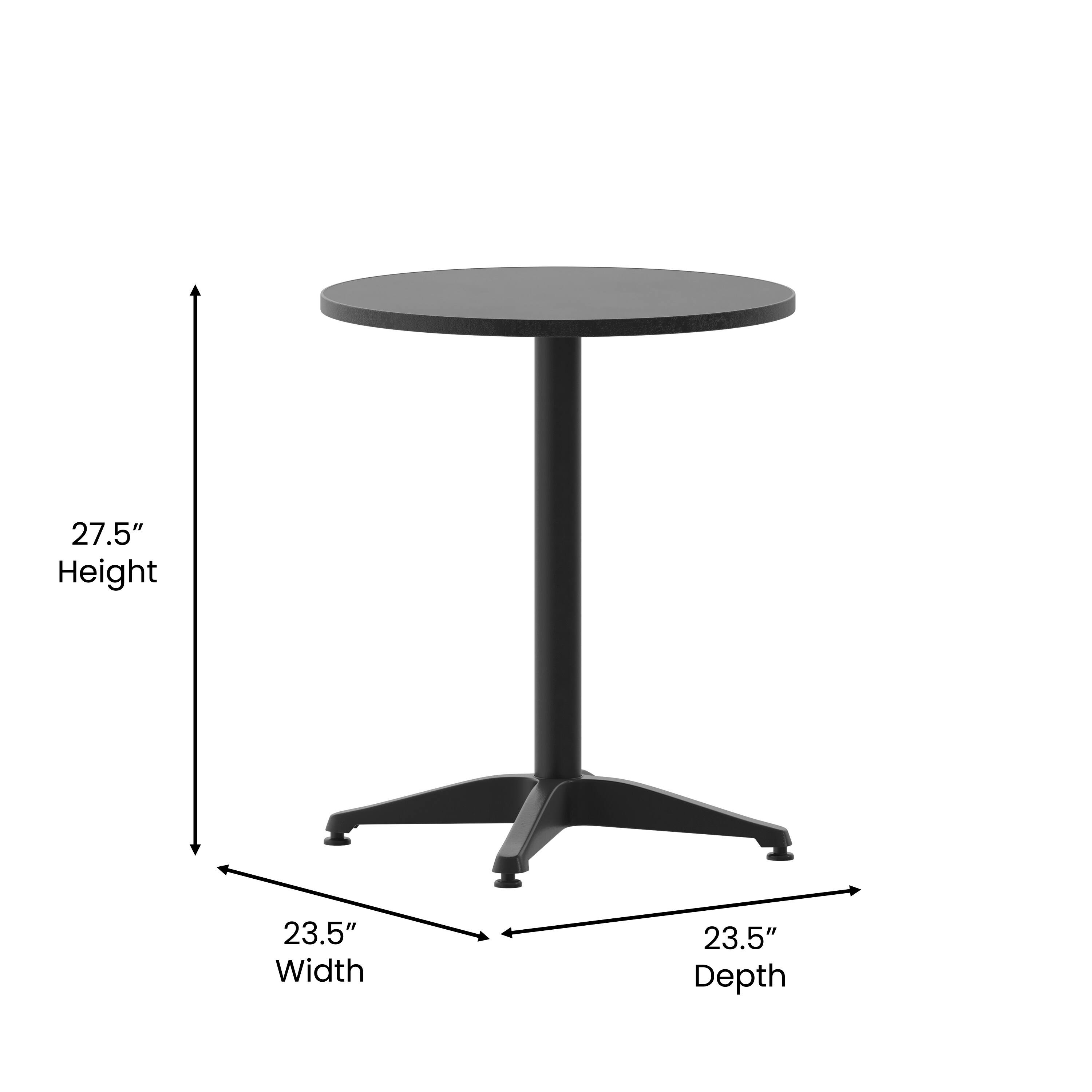 27.5" Height  
23.5" Width  
23.5" Depth