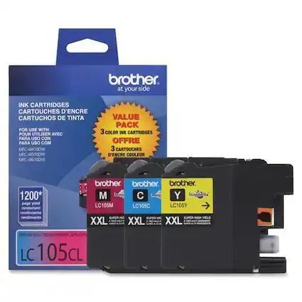 Front. Brother - LC1053PKS XXL Super High-Yield 3-Pack Ink Cartridges - Yellow/Cyan/Magenta - Assorted.