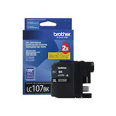 Front. Brother - LC107BK High-Yield Ink Cartridge - Black.