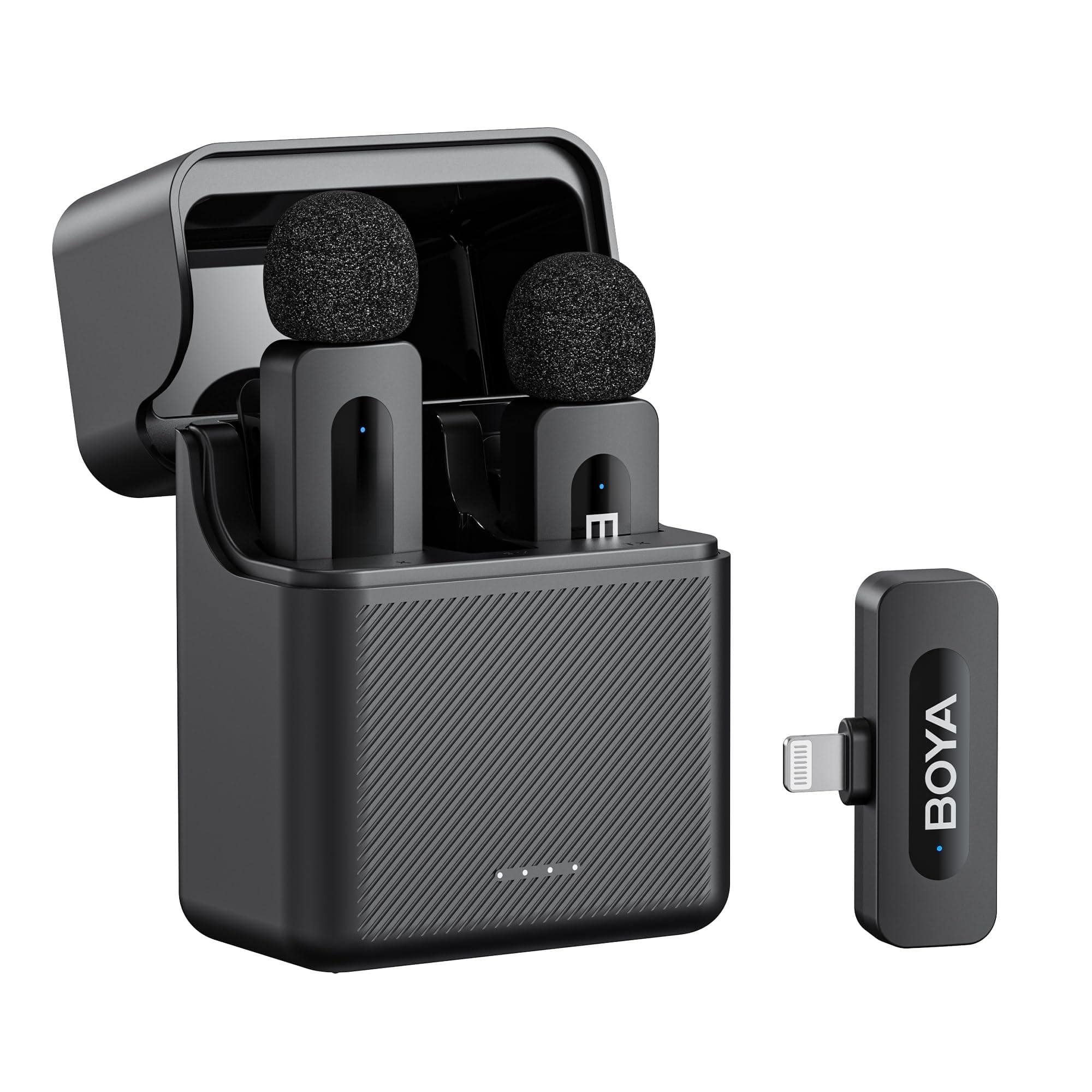 HM 1810 - V30 Wireless Lavalier Microphone For Iphone android pc laptop With Usb c Port 36h Life Charging Case Noise - BY-V3(Lightning)