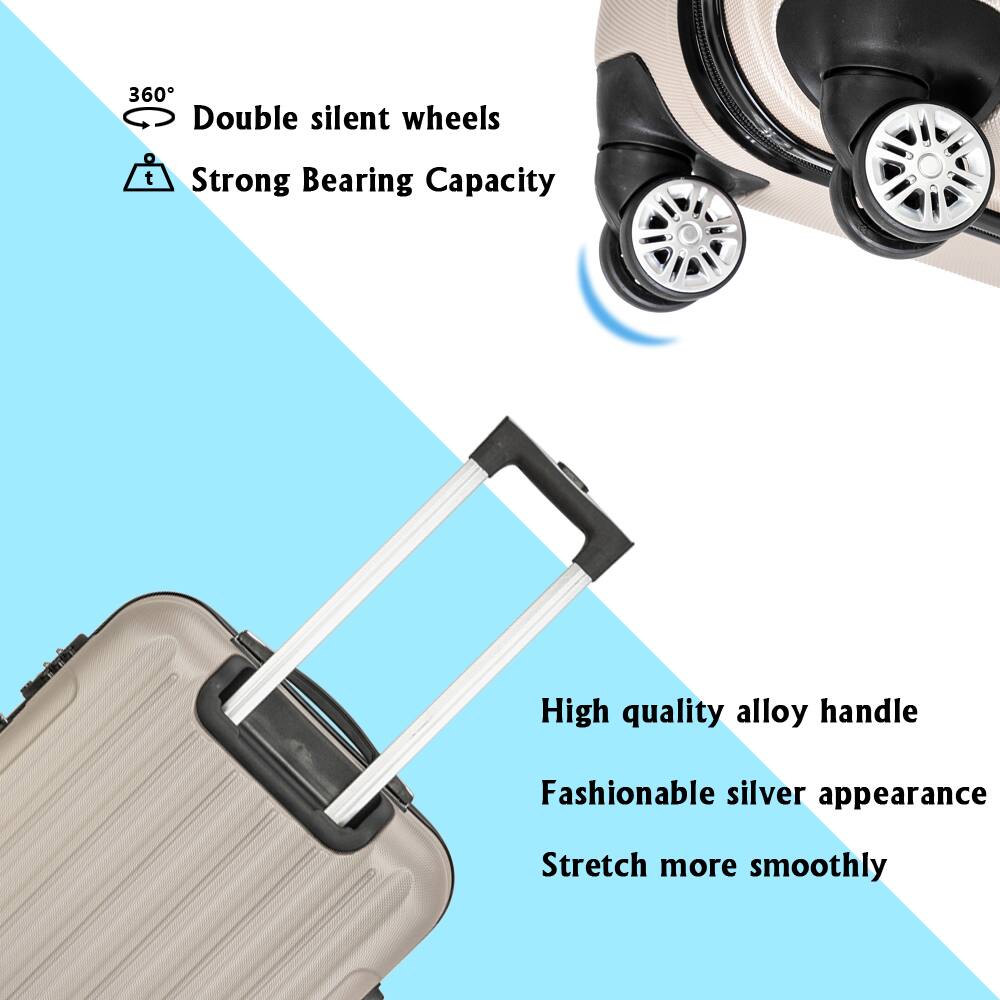 - 360° Double silent wheels
- Strong Bearing Capacity
- High quality alloy handle
- Fashionable silver appearance
- Stretch more smoothly