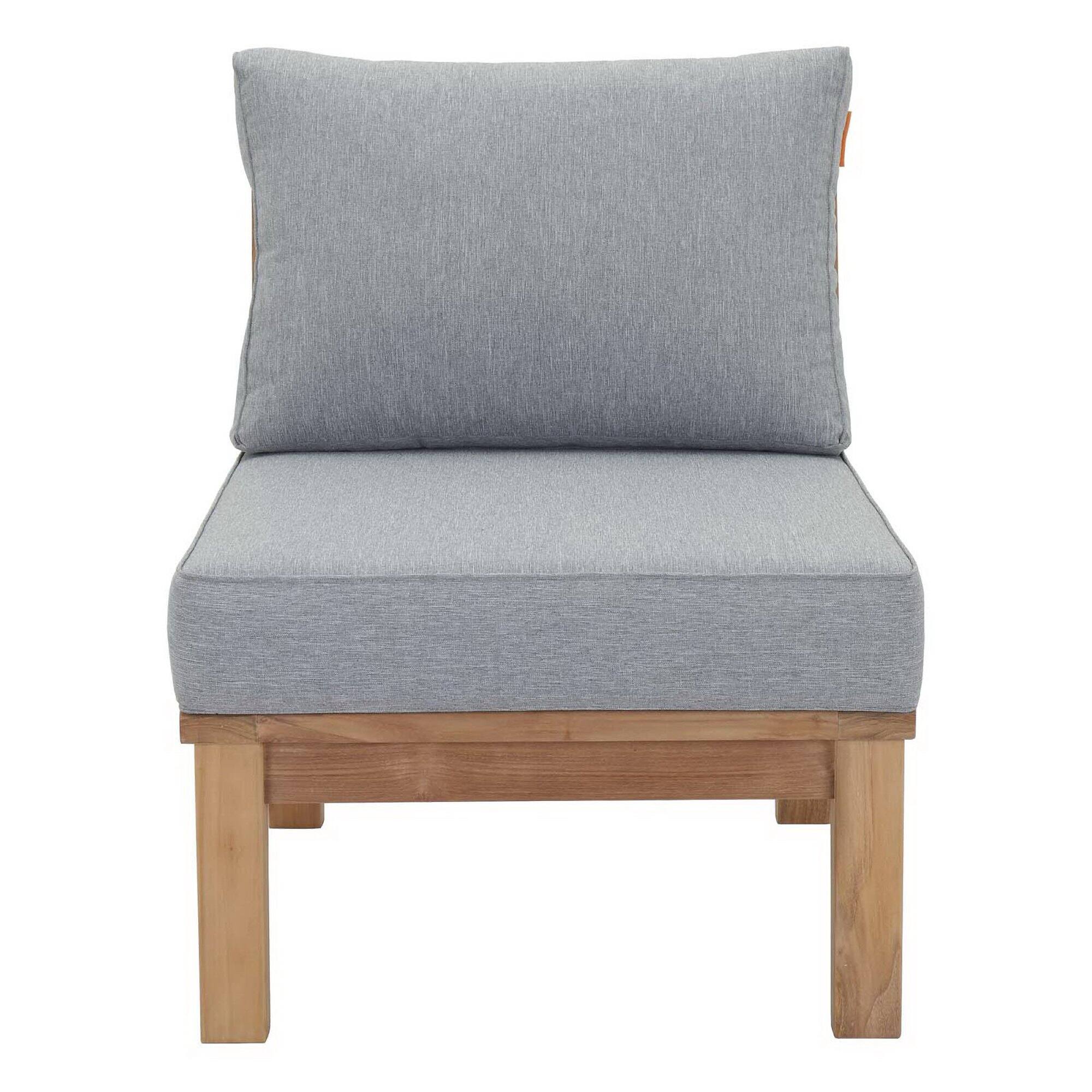Alt View 3. Modway - Marina Armless Outdoor Patio Teak Sofa by Modway - Natural Gray.
