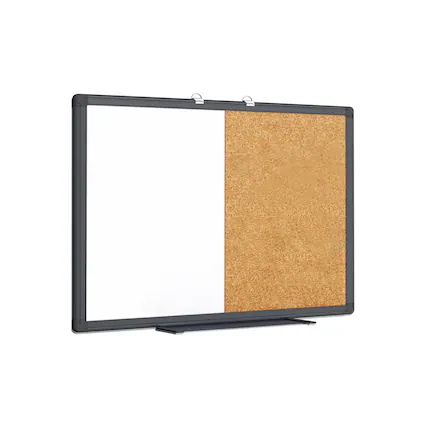 Front. HOMLUX - Combination Board, 36 x 24 Bulletin Boards & Cork Board, Dry Erase Board Bulletin Combo Board - Black.