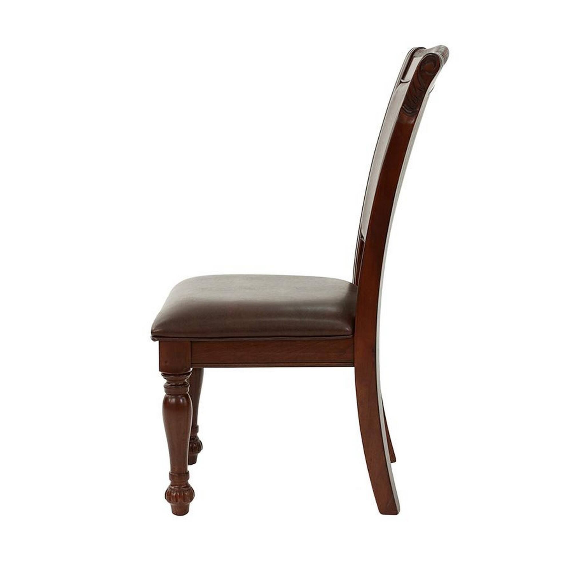 Alt View 2. Manhattan Lane - Set Of 2 Rubber Wood Traditional Dining Chair, Dark Brown - Dark Brown.