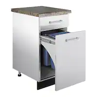 Viking - 30" Outdoor Trash Pullout Base Cabinet - Stainless Steel - Front_Zoom