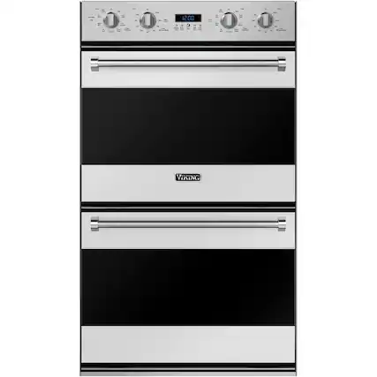 Front. Viking - 3 Series 29.8" Built-In Double Electric Convection Wall Oven - Stainless Steel.