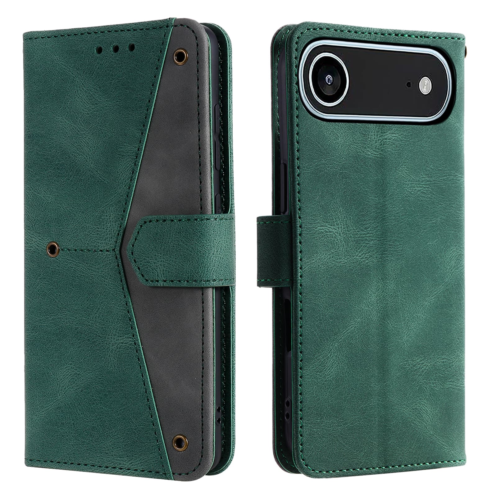 Dteck - Wallet Case for Apple iPhone Air 2025,Vintage PU Leather Flip Card Holder Kickstand Magnetic Closure Phone Cover - Green