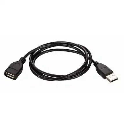 Front. Cables Direct Online - USB 2.0 Extension Cable 6FT A Male to A Female, 480Mbps High-Speed Data Transfer, Plug & Play Cord - Black.
