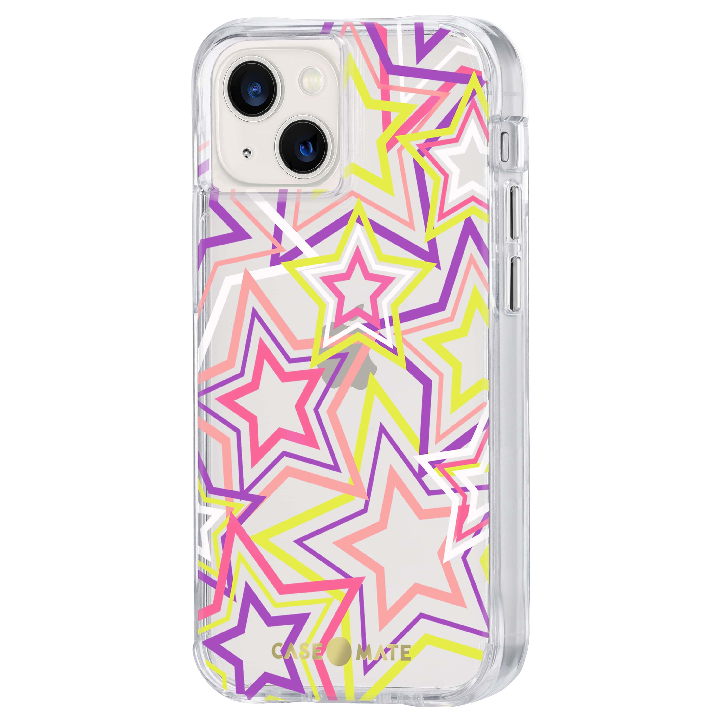 Left. Case-Mate - Print Hardshell Case for iPhone 13 mini - Neon Stars.