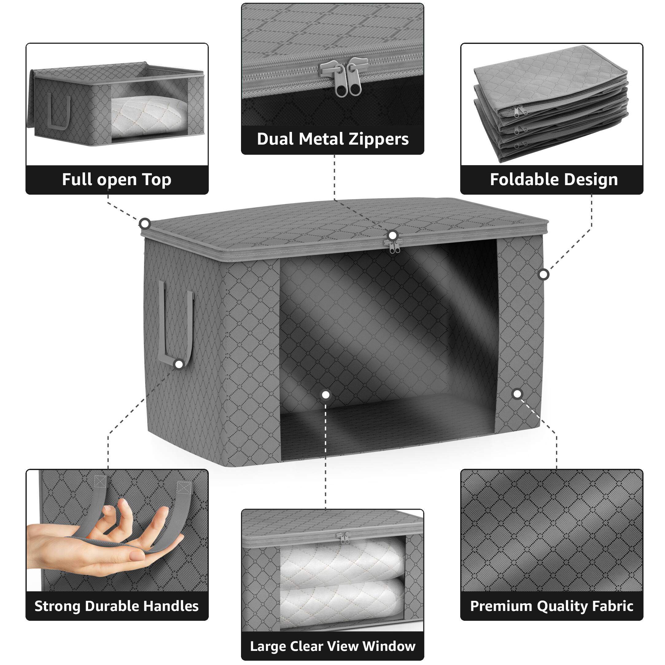 - Dual Metal Zippers
- Full open Top
- Foldable Design
- Strong Durable Handles
- Large Clear View Window
- Premium Quality Fabric