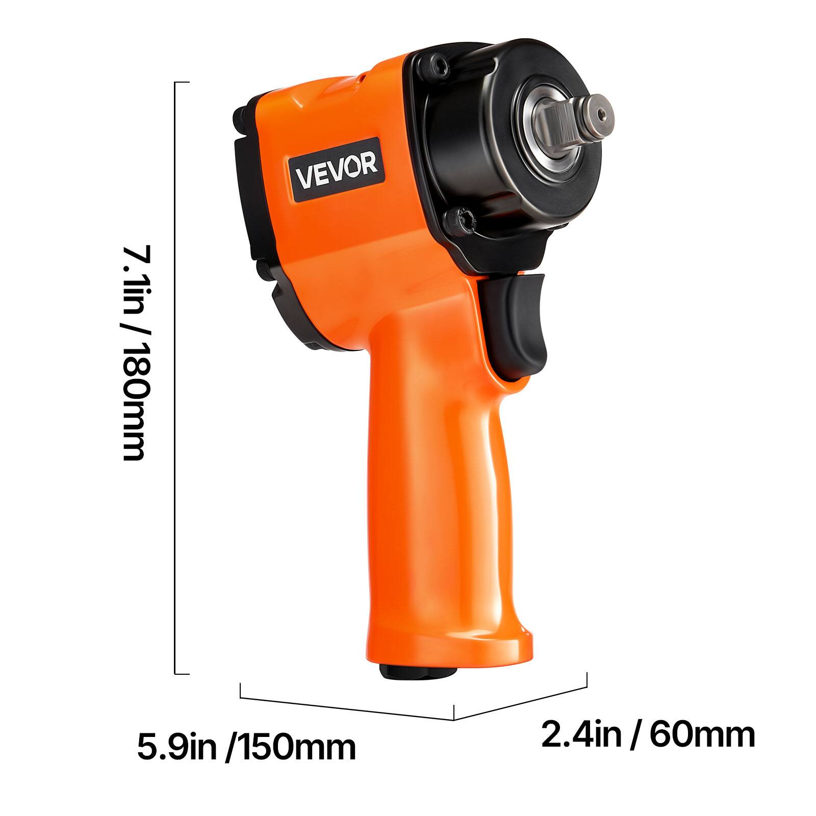 7.1in / 180mm  
5.9in / 150mm  
2.4in / 60mm