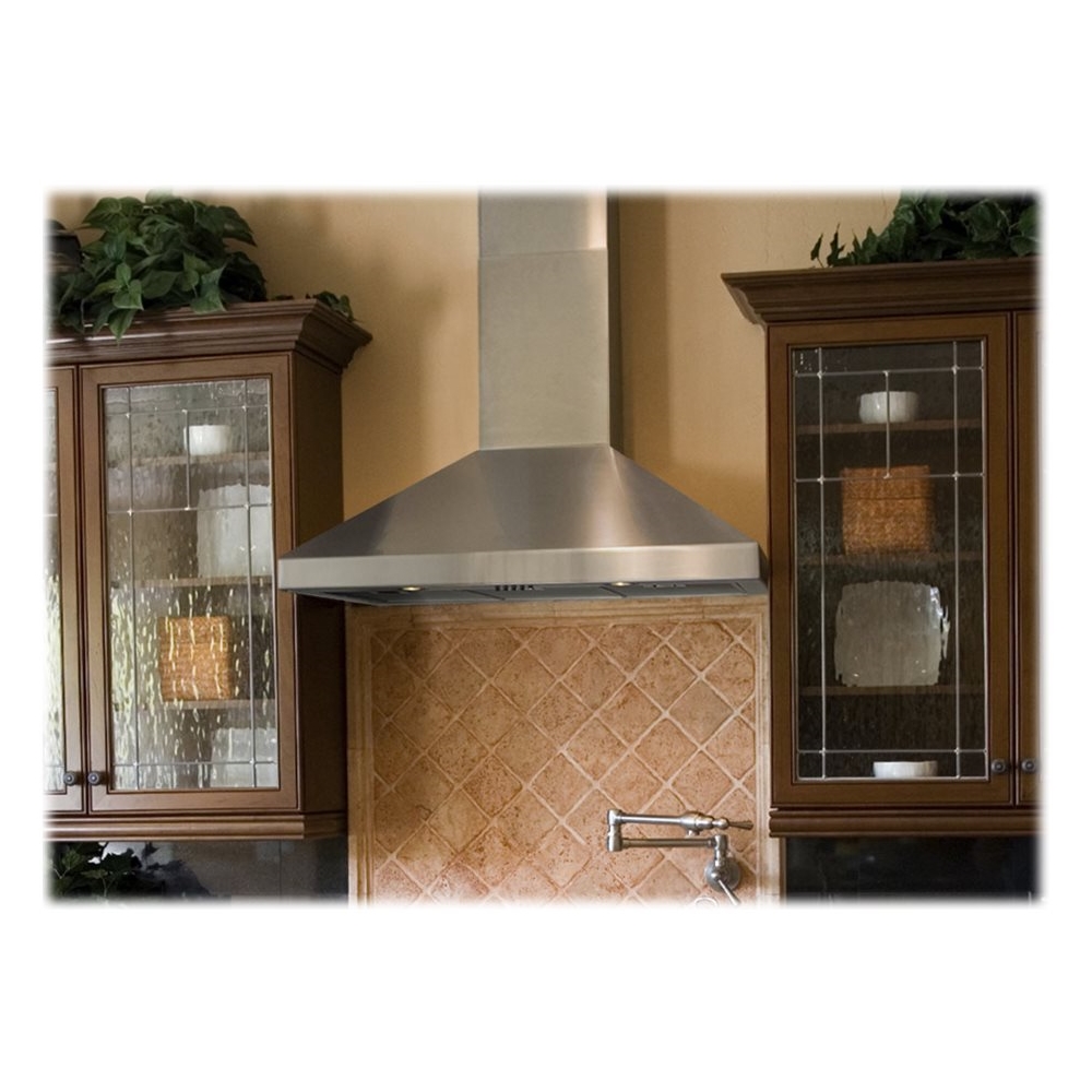 Angle View: Windster Hoods - 36" Convertible Range Hood - Stainless steel