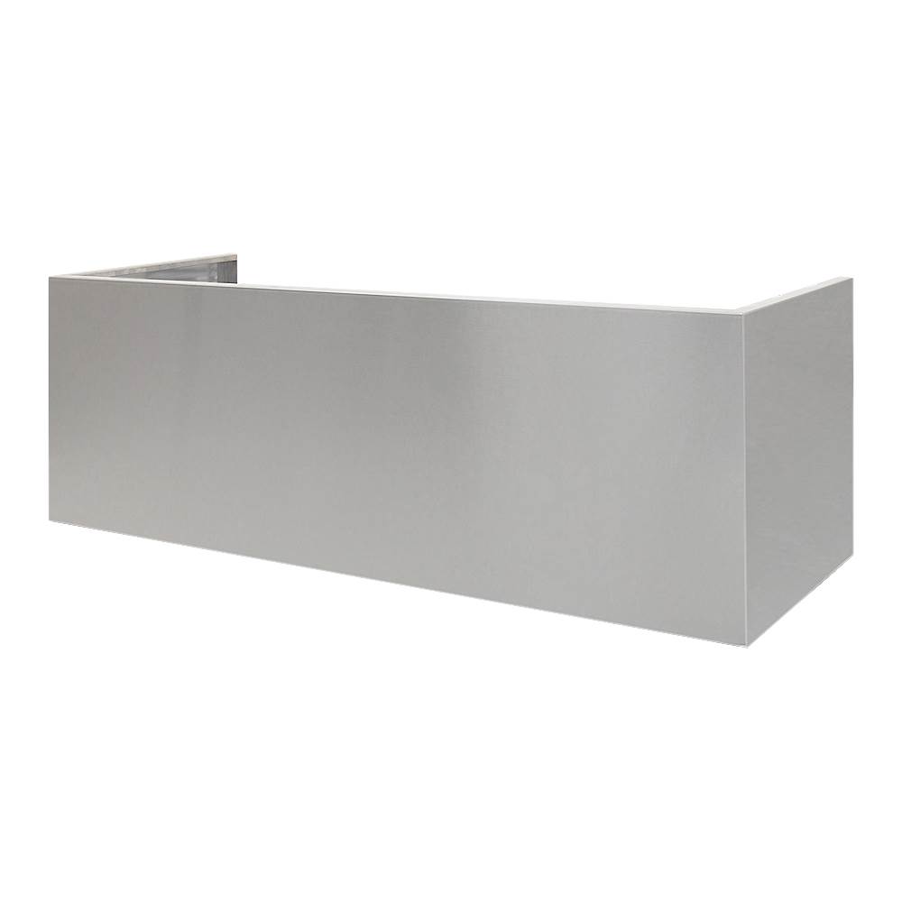 Left View: Ceiling Extension Duct Cover for Select Monogram 36" Range Hoods - Silver