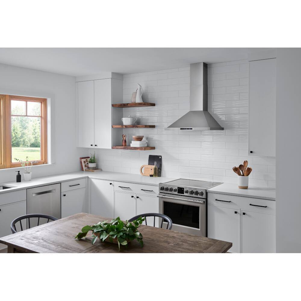 Alt View 6. Broan - Broan Elite 30-Inch Pyramidal Chimney Range Hood, 640 Max Blower CFM - Stainless Steel.