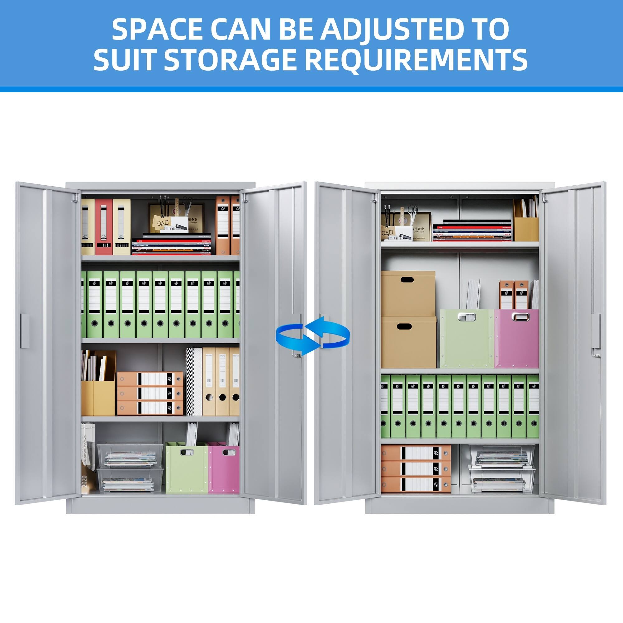 SPACE CAN BE ADJUSTED TO SUIT STORAGE REQUIREMENTS