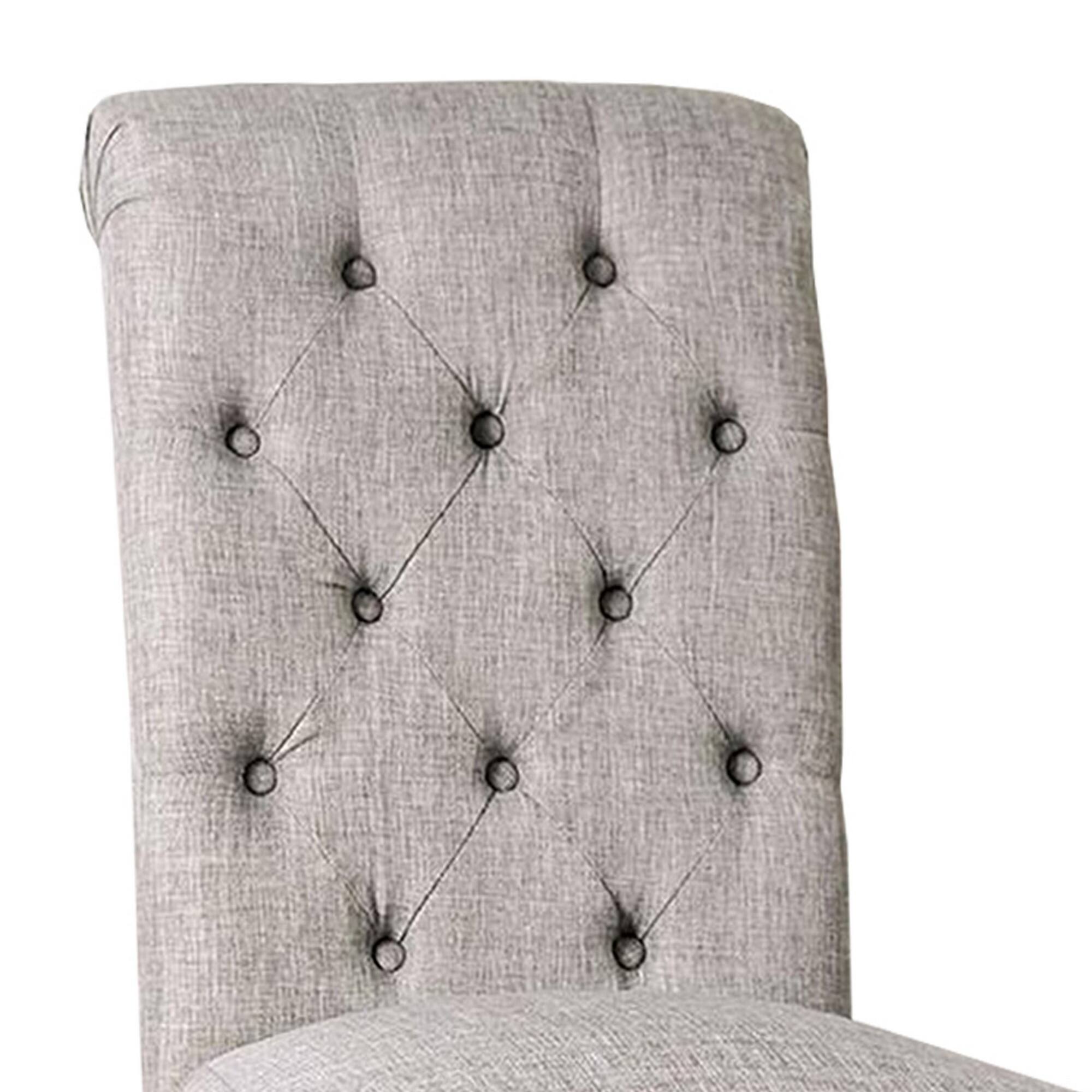 Alt View 1. Manhattan Lane - Side Chair with Button Tufted Backrest, Set of 2 - Gray.