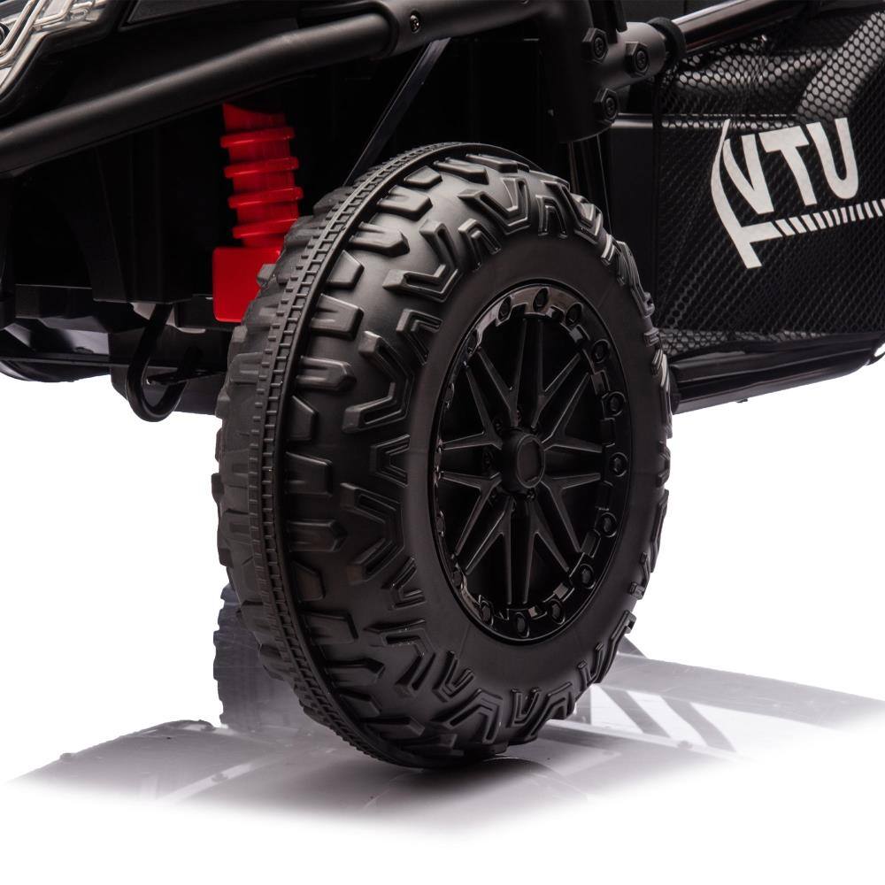 Alt View 4. BreeBe - 24V Two-Seater Kids Ride On UTV with Parental Control, 400W, Suspension, Bluetooth, LED, Horn & Storage for Ages 3+ - Black.