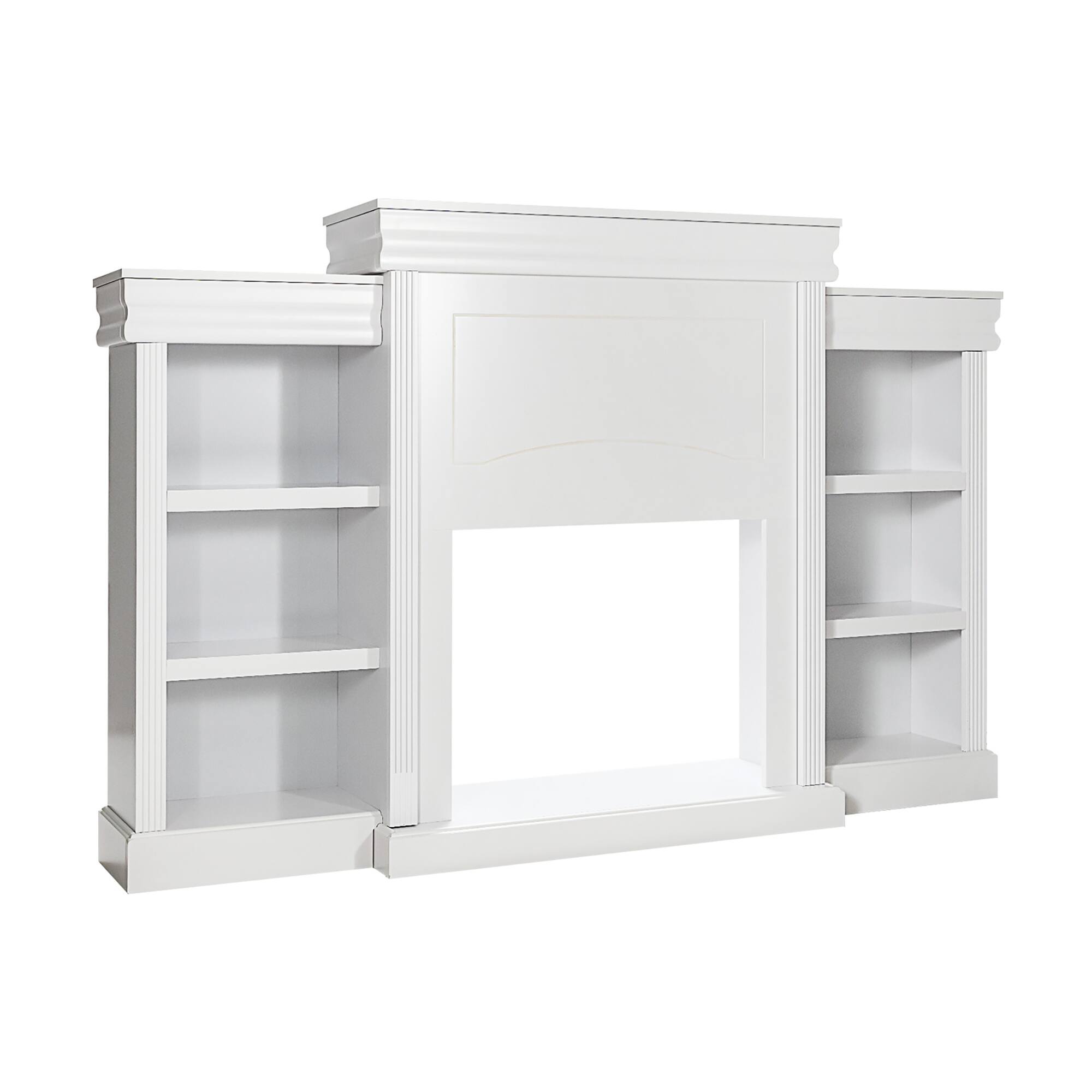 Alt View 8. Costway - Costway 70" Fireplace TV Stand Modern Media Entertainment Center Bookcase - White.