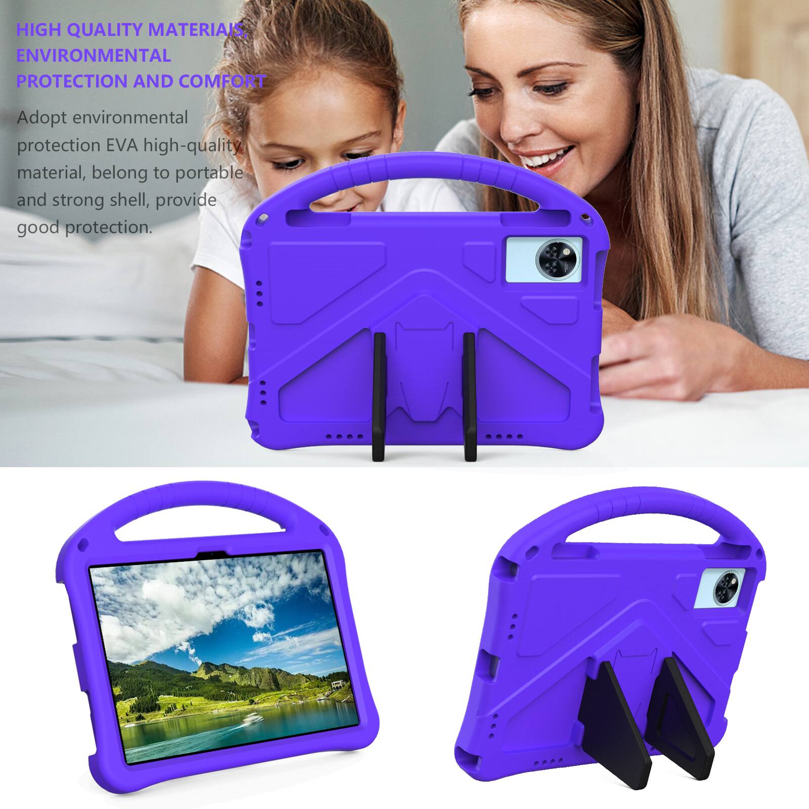 HIGH QUALITY MATERIALS, ENVIRONMENTAL PROTECTION AND COMFORT

Adopt environmental protection EVA high-quality material, belong to portable and strong shell, provide good protection.