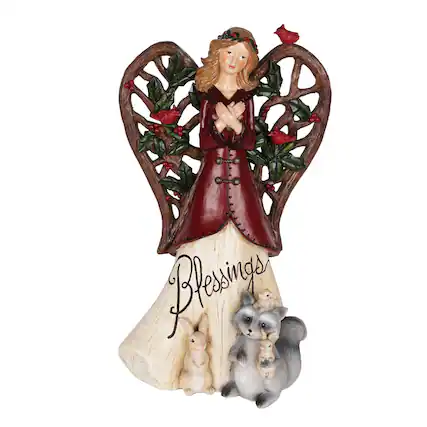 Front. Alpine - Alpine Multicolored Blessing Angel Table Decor 16 in. - Multicolored.