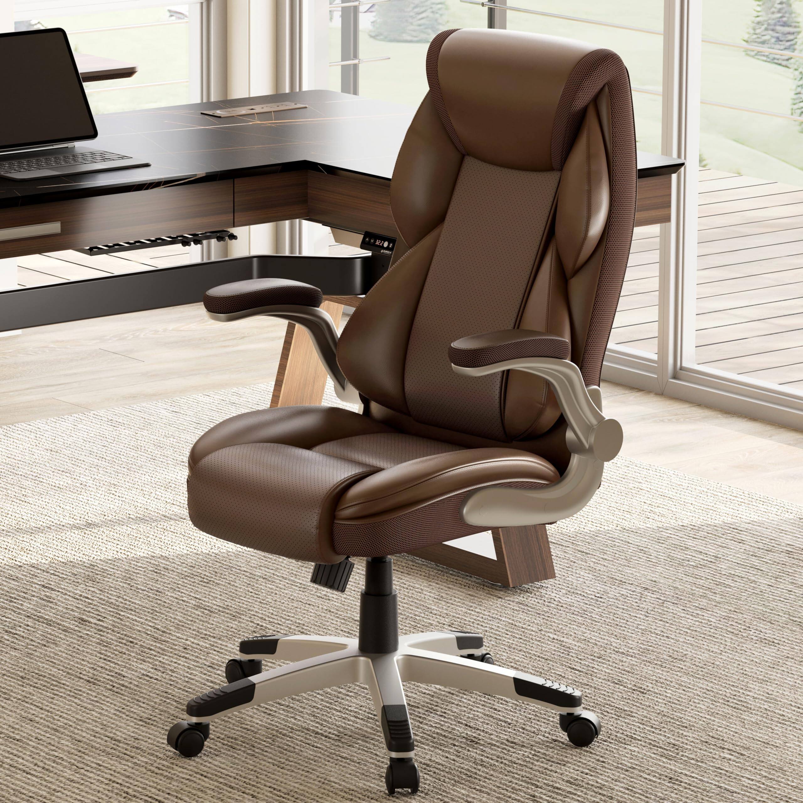 Alt View 4. Eureka Ergonomic - Ergonomic Office Chair Executive Chair PU Leather High Back - Brown.