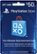 Front Zoom. Sony - PlayStation Store $50 Gift Card - Blue.