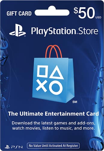 Sony Playstation Store 50 Gift Card Blue Psn 50 Best Buy