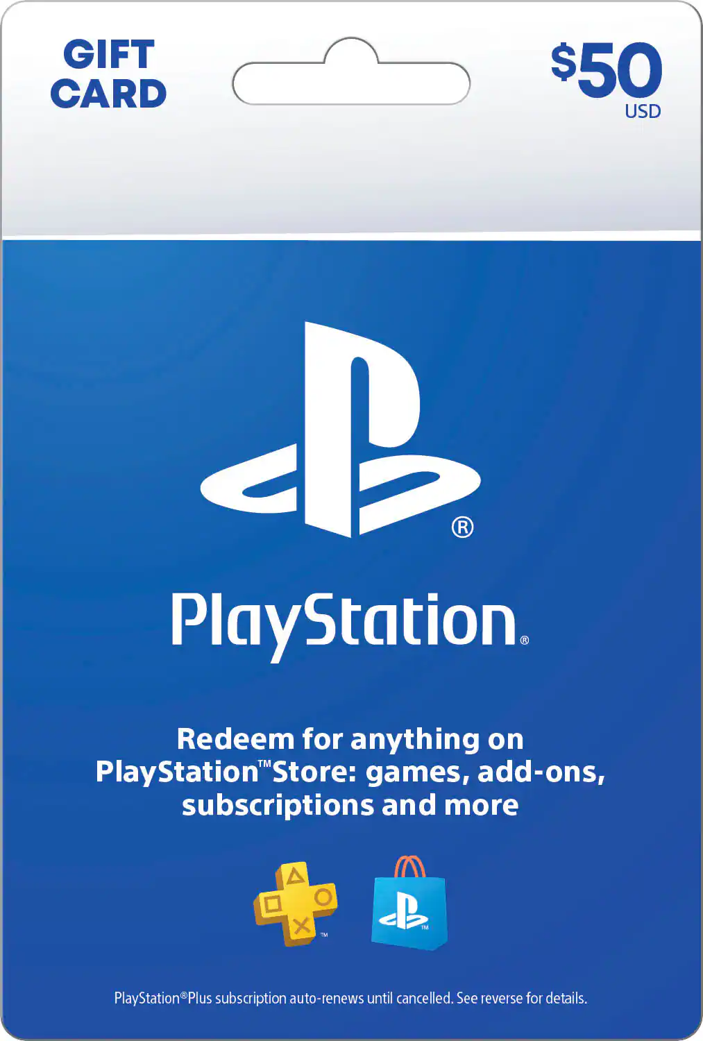 Front. Sony - PlayStation Store $50 Gift Card - Blue.