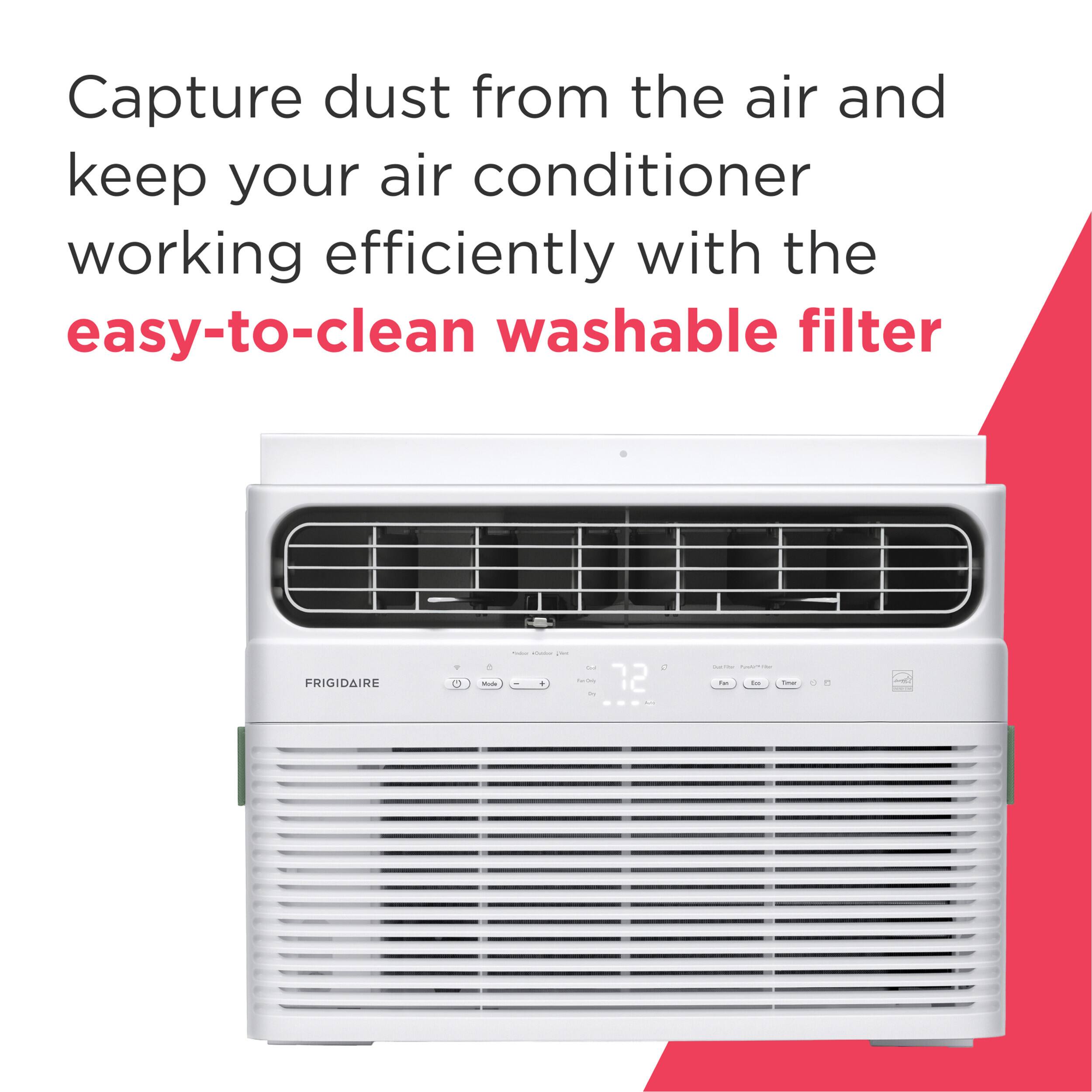 Capture dust from the air and keep your air conditioner working efficiently with the easy-to-clean washable filter FRIGIDAIRE