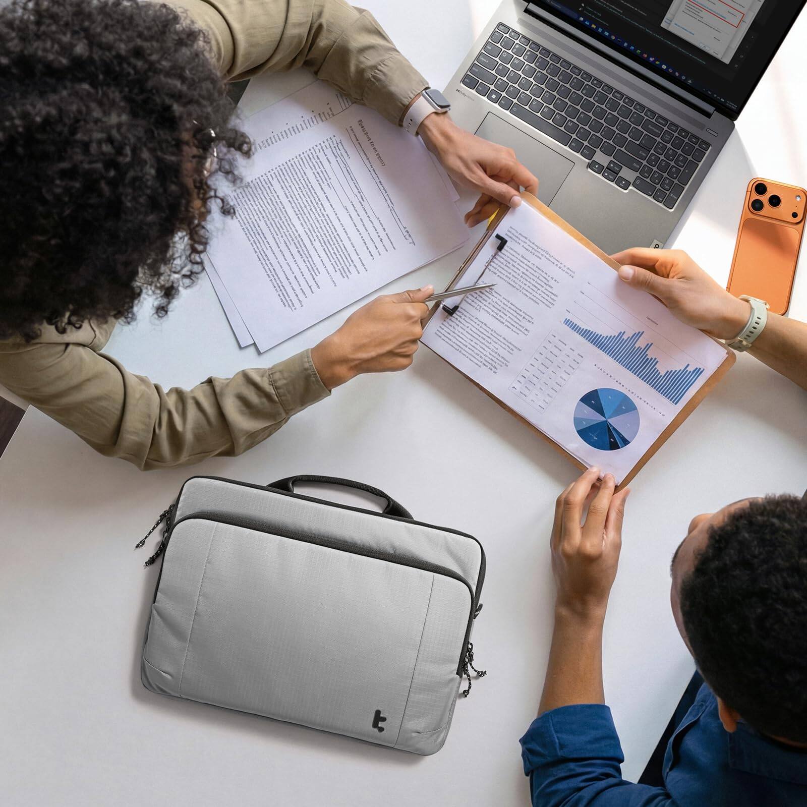 Alt View 6. tomtoc - Essence-A34 360° Protective Laptop Case Sleeve for 13.5-14.4 inch HP Dell Acer ASUS Lenovo ThinkPad Laptop Notebook - Gray.