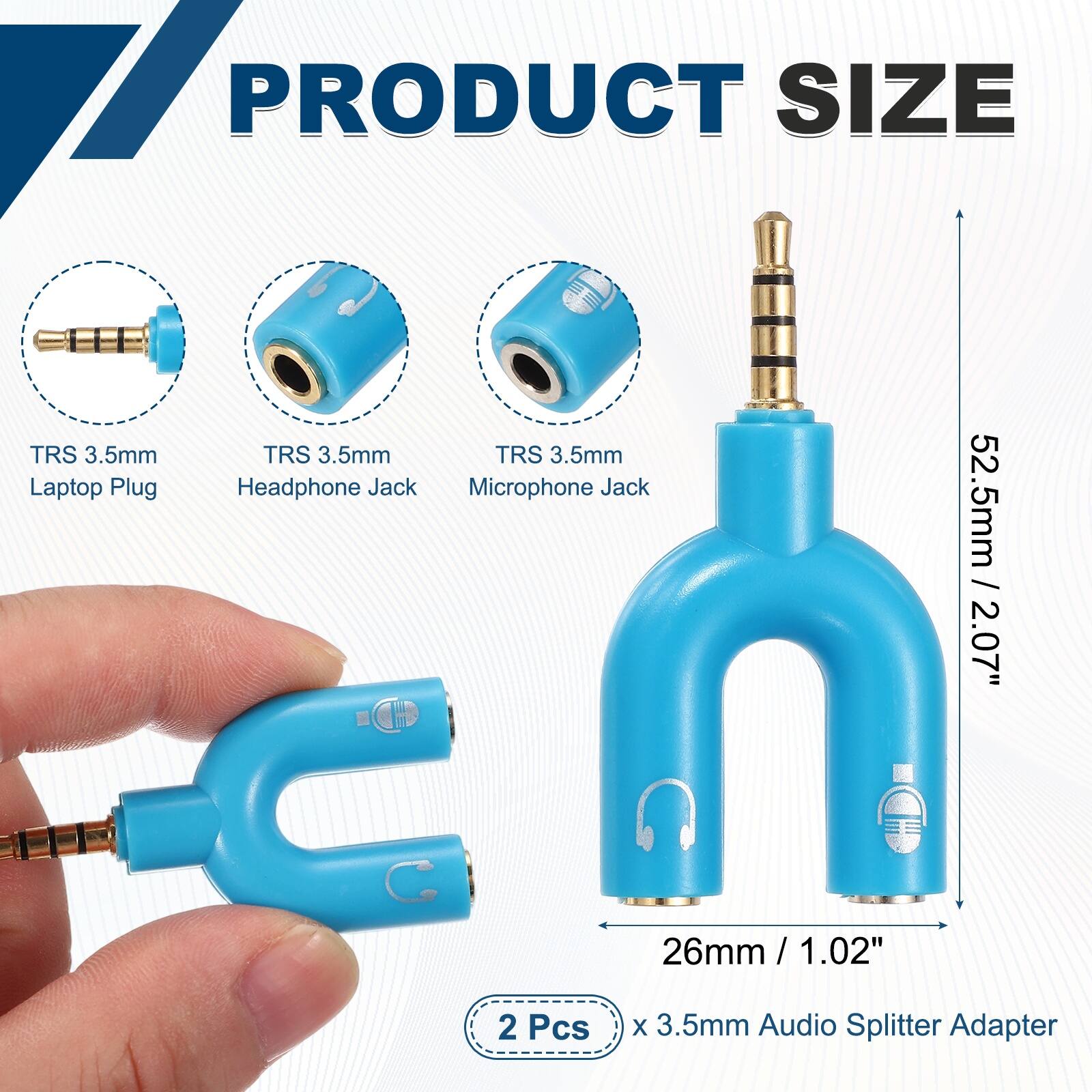 Splinter For Computer Unique Bargains 2pcs Headset Mic Splitter Adapter, 3.5mm Male to Dual ...