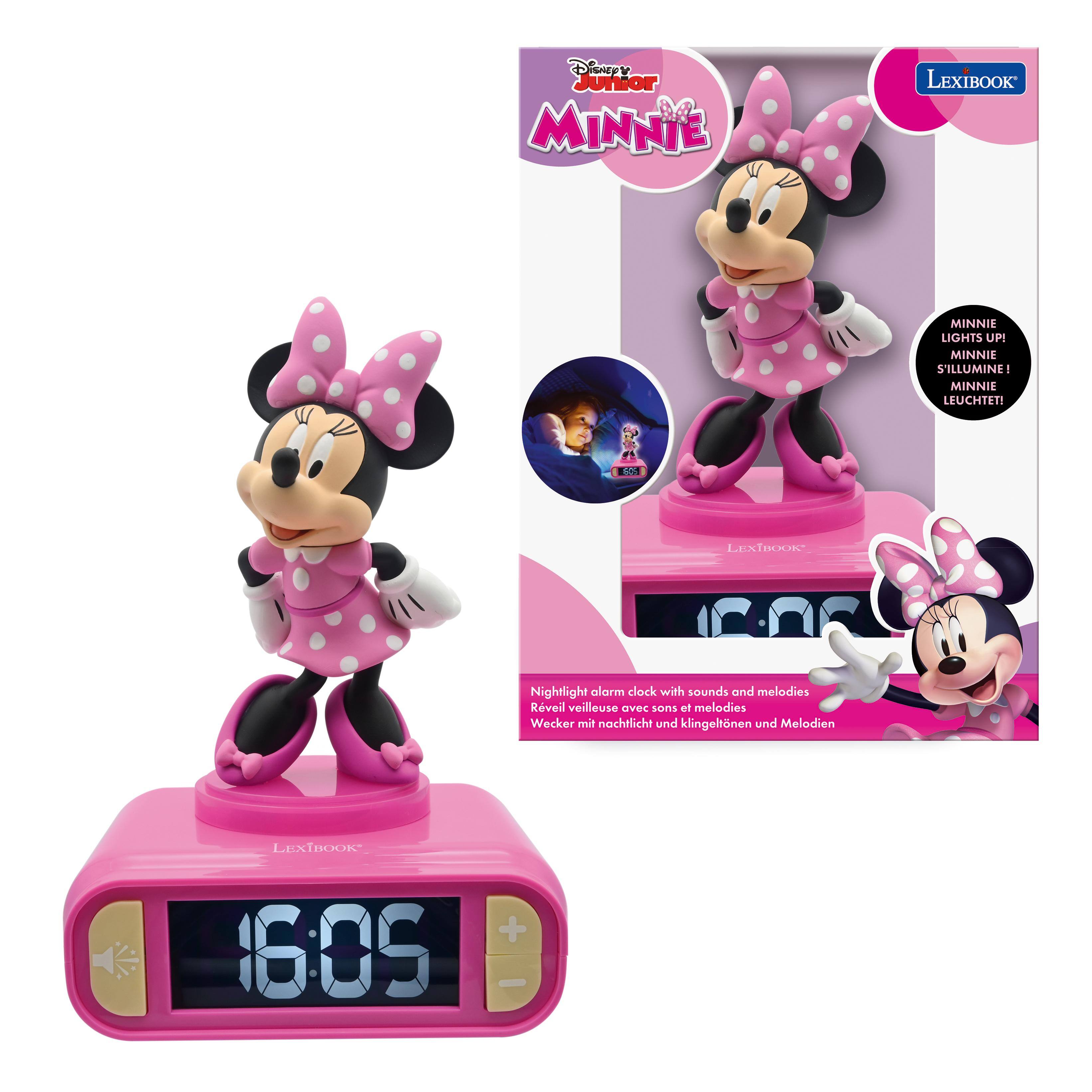 Sure, here is the corrected and grouped text:

---

**Disney Junior MINNIE LEXIBOOK**

**MINNIE LIGHTS UP!**
- MINNIE S'ILLUMINE!
- MINNIE LEUCHTET!

**Nightlight alarm clock with sounds and melodies**
- Réveil veilleuse avec sons et mélodies
- Wecker mit nachtlicht und klingeltonen und Melodien

**LEXIBOOK**

**16:05**

---

**MINNIE LIGHTS UP!**
- MINNIE S'ILLUMINE!
- MINNIE LEUCHTET!

**Nightlight alarm clock with sounds and melodies**
- Réveil veilleuse avec sons et mélodies
- Wecker mit nachtlicht und klingeltonen und Melodien

---

**16:05**