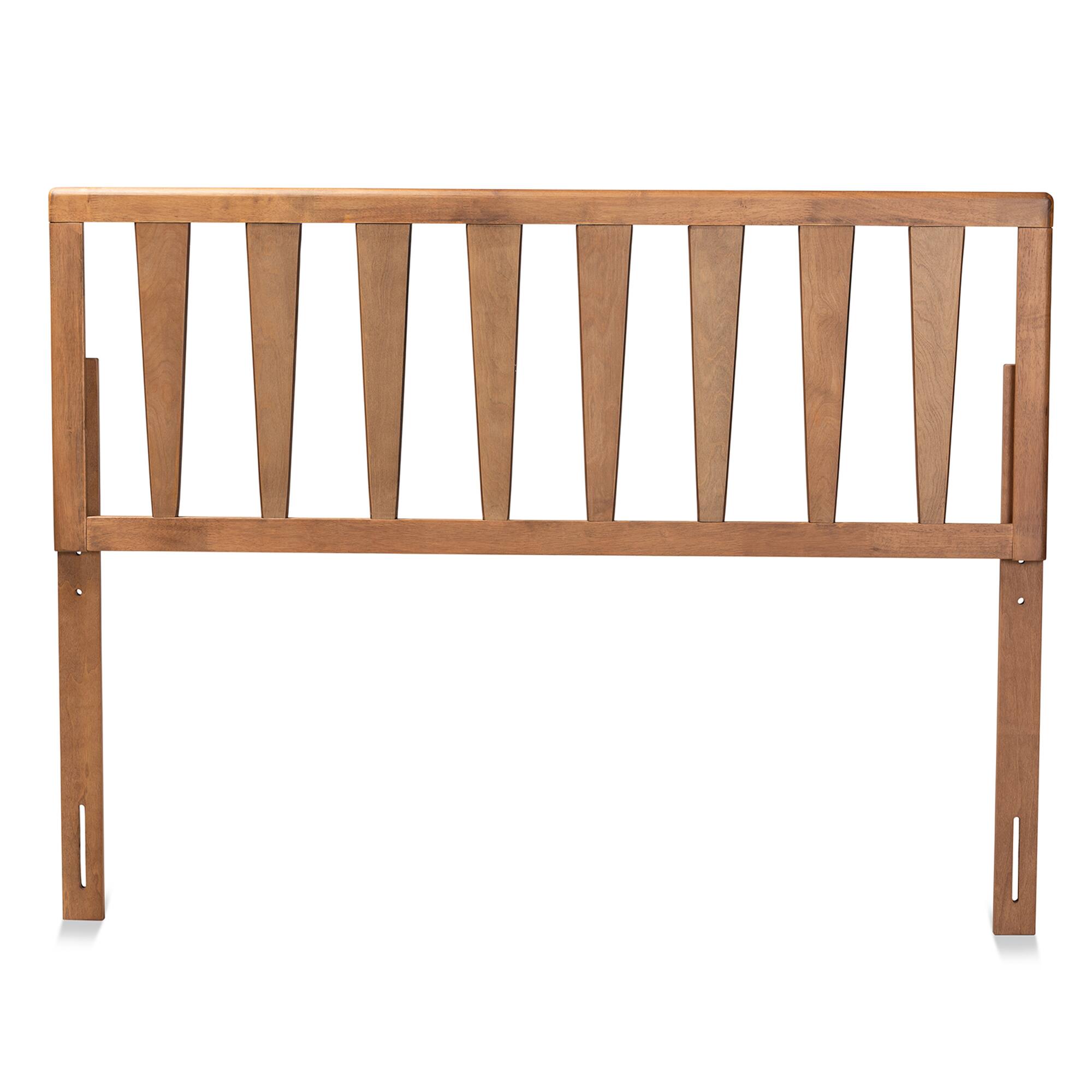 Angle. Baxton Studio - Duncan Modern and Contemporary Finished Wood Queen Size Headboard - Ash Walnut.