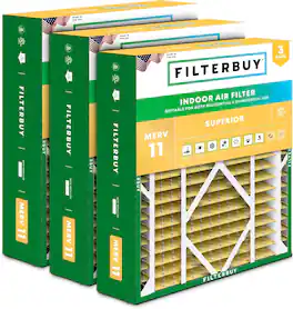 Filterbuy - 20x26x5 MERV 11 Pet & Allergy Defense, Pleated HVAC AC Furnace Air Filters Replacement for Electro-Air & More (3-Pack) - Gold