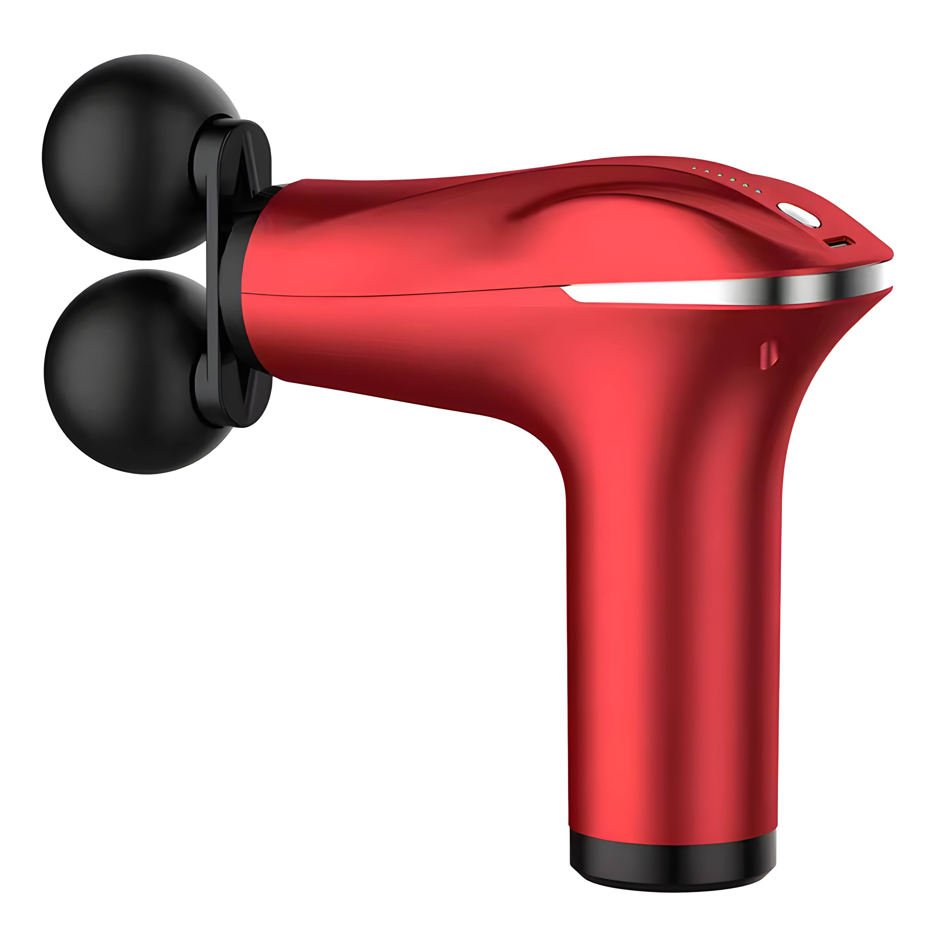 Alt View 2. Cluzine - Dual Head Handheld Massage Gun High Efficiency Deep Tissue Full Body Relief - Gray.