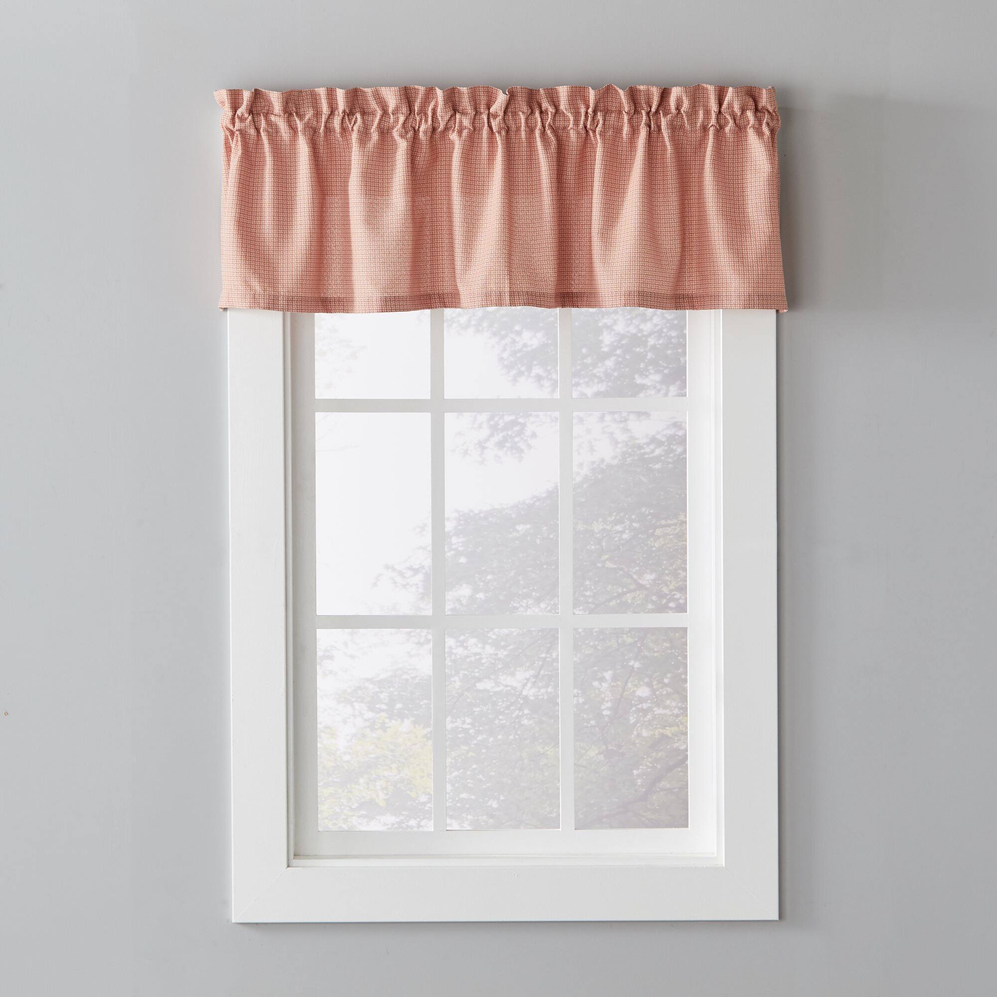 Left. SKL Home - Saturday Knight Ltd Nelson Versatile Tailored Window Valance - 58" x 13" Rust - Rust.