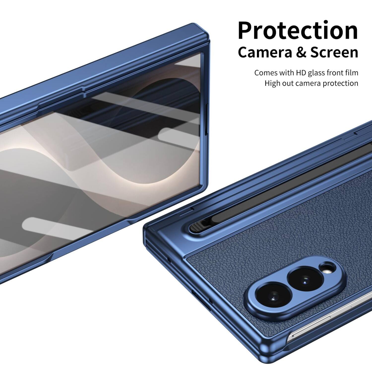 Protection Camera & Screen  
Comes with HD glass front film  
High out camera protection