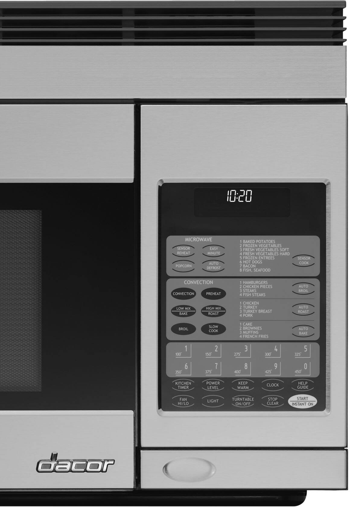 Alt View 1. Dacor - 1.1 Cu. Ft. Convection Over-the-Range Microwave with Sensor Cooking - Stainless Steel.