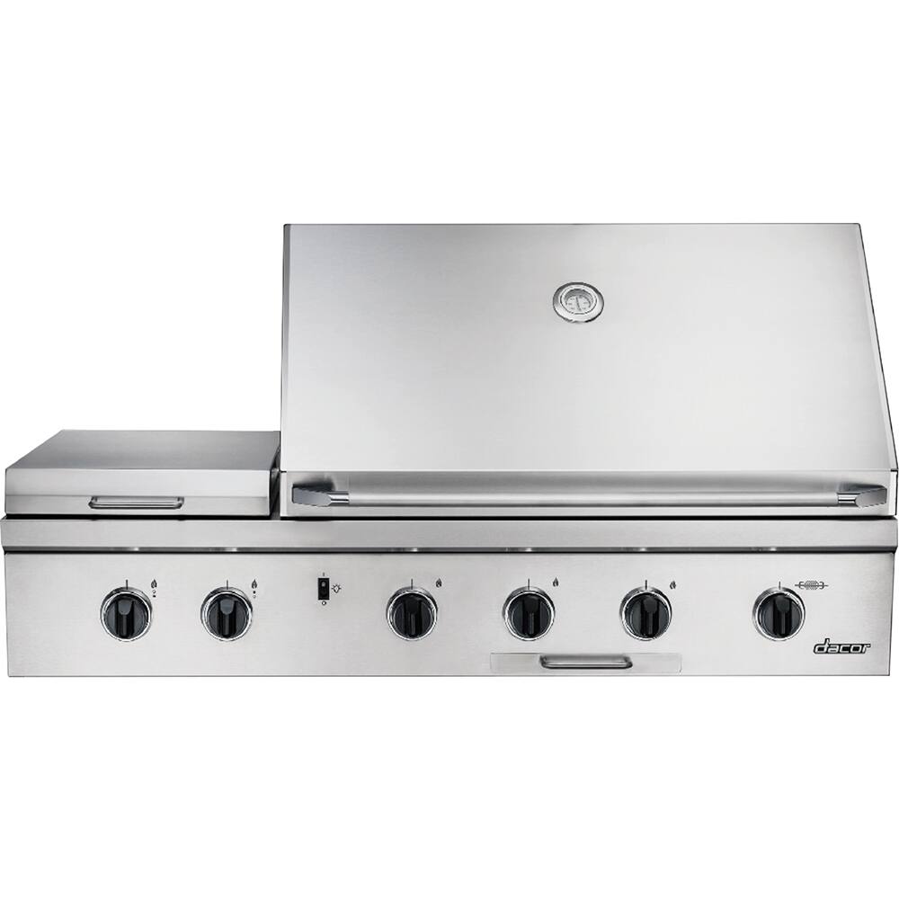 Angle View: Dacor - Discovery 52" Built-In Stainless Steel Liquid Propane Grill - Stainless Steel