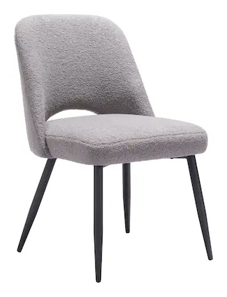 Front. Hivvago - Teddy Dining Chair (Set of 2) Gray - Gray.