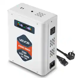 VEVOR - Step Down Voltage Converter, 3000VA, Heavy Duty Voltage Power Converter,220V to 110V Power Transformer,with 2 US Outlets - White