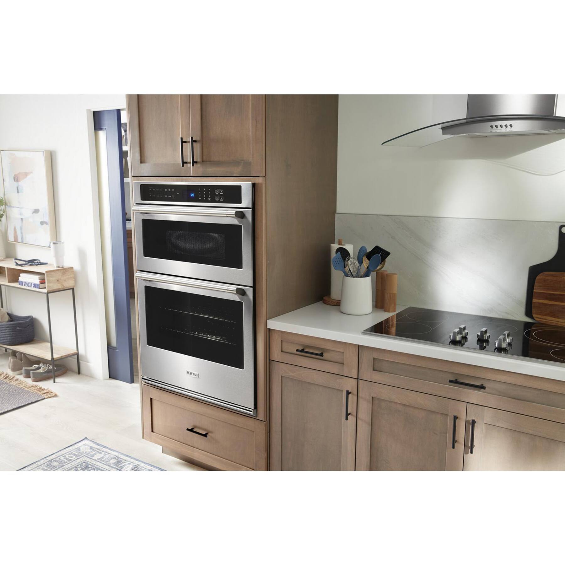 Alt View 23. Maytag - 30" Built-In Electric Convection Double Wall Combination with Microwave and Air Fry - Fingerprint Resistant Stainless Steel.