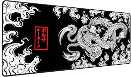 Womier - Gaming Mouse pad/Desk mat,hinese Dragon Mousepad,Stitched Edges with Non-Slip Rubber Base - Black