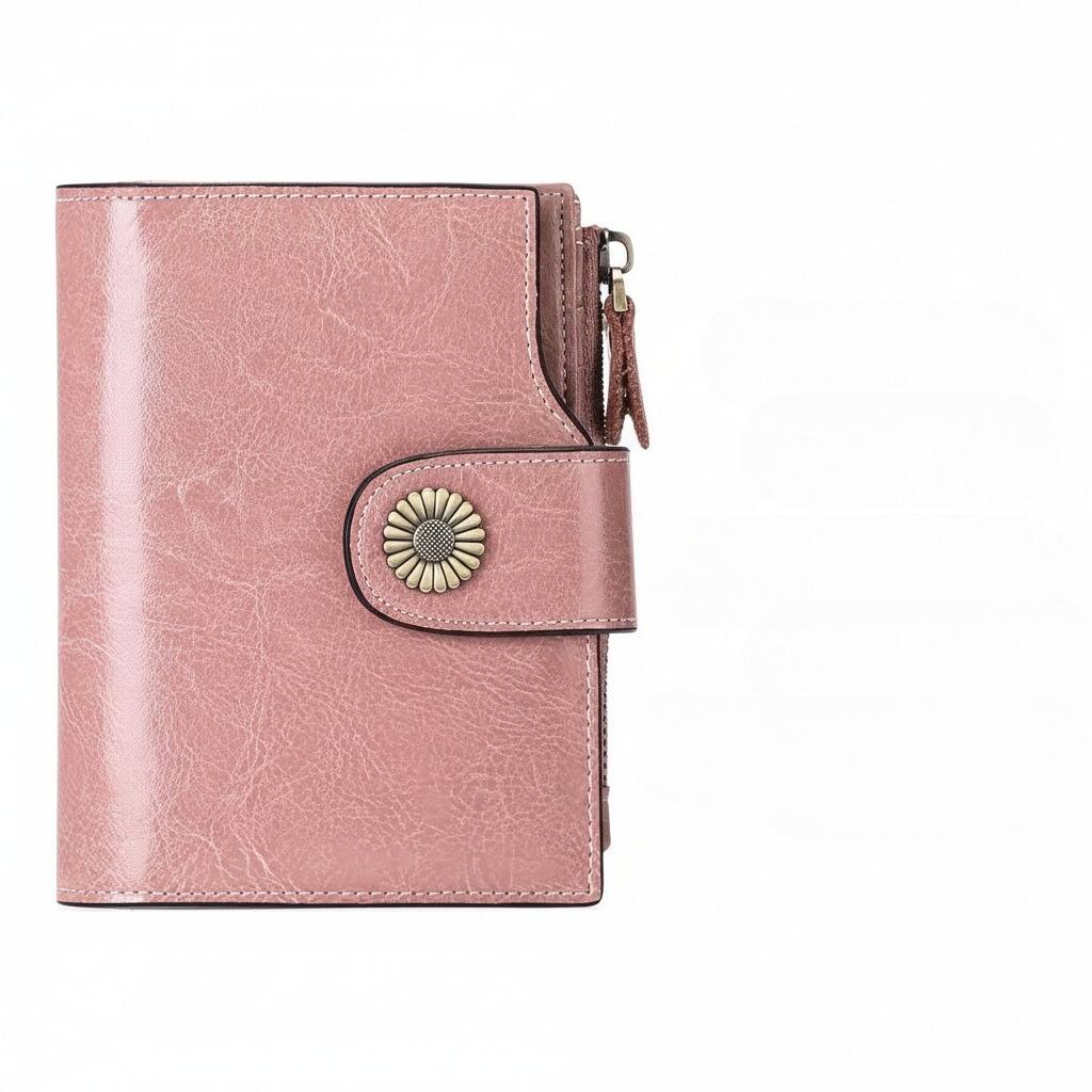 ZUQIETA - Small Leather Bifold Wallet for Women - RFID Blocking & Compact - Pink